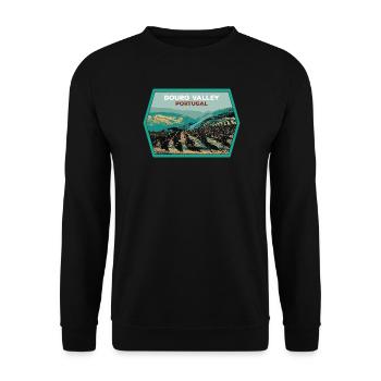 Douro Valley Shield, Portugal Illustration - Unisex Sweatshirt - black - Front - Alina (178cm) & Michal (187cm)
