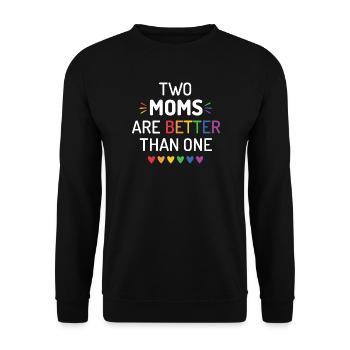 Deux mamans valent mieux qu’une - Mois de la fierté LGBT - Sweat-shirt Unisexe - noir - Devant - Alina (178cm) & Michal (187cm)