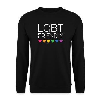 LGBT Friendly - Unisex Sweatshirt - black - Front - Alina (178cm) & Michal (187cm)