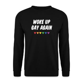 Wieder aufgewacht - Pride Month - Unisex Pullover - Schwarz - Vorne - Alina (178cm) & Michal (187cm)