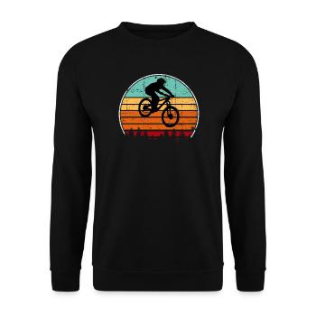 Retro Sunset Bike Jump - Unisex Sweatshirt - black - Front - Alina (178cm) & Michal (187cm)