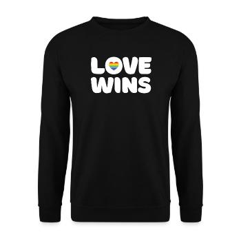 Pride Month LGBTQ - Love Wins - Unisex Sweatshirt - black - Front - Alina (178cm) & Michal (187cm)