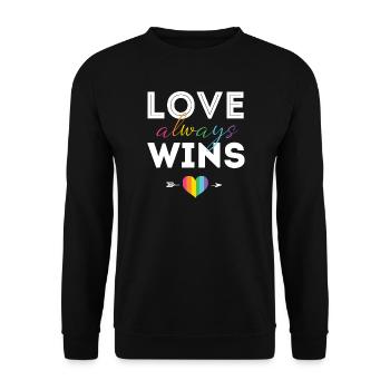 Pride Month LGBTQ - Love Always Wins - Unisex Sweatshirt - black - Front - Alina (178cm) & Michal (187cm)