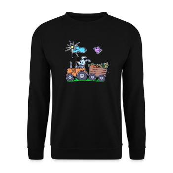 Vehicle Tractor Field Farmer Statement Organic Farmer - Unisex Sweatshirt - black - Front - Alina (178cm) & Michal (187cm)