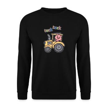 Farmer Farm Farming Tractor Vehicle - Unisex Sweatshirt - black - Front - Alina (178cm) & Michal (187cm)