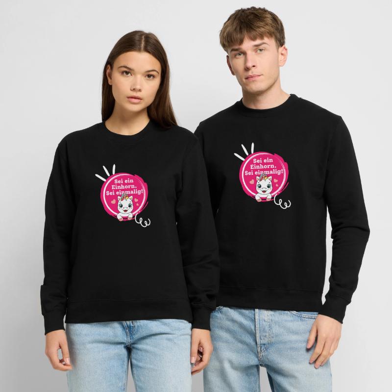 Sei ein Einhorn, Sei Einmalig! Unisex Pullover