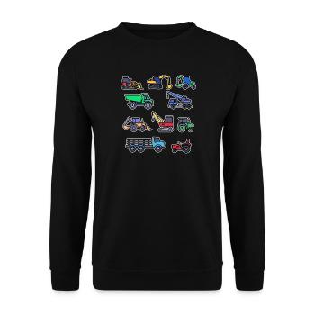 Traktor Biobauer Landmaschinen Fahrzeug Bauernhof - Unisex Pullover - Schwarz - Vorne - Alina (178cm) & Michal (187cm)
