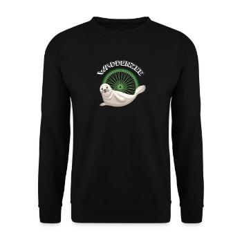 Waddenzee tshirt 2 - Unisex Sweatshirt - black - Front - Alina (178cm) & Michal (187cm)