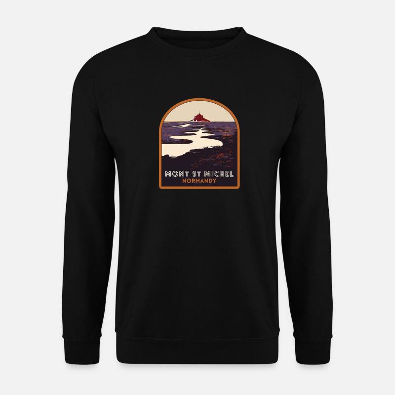 Bunte Illustration des Mont Saint Michel - Unisex Pullover - Schwarz