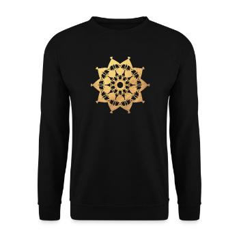 Ornement Yoga Soleil Méditation Yogi Inde Or - Sweat-shirt Unisexe - noir - Devant - Alina (178cm) & Michal (187cm)