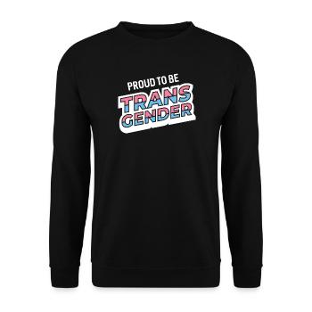 Pride Month - Stolz darauf, Transgender zu sein - Unisex Pullover - Schwarz - Vorne - Alina (178cm) & Michal (187cm)