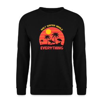 Surfen, Surfen Fan, Surfen - Unisex Pullover - Schwarz - Vorne - Alina (178cm) & Michal (187cm)