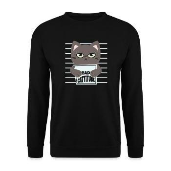 katze, niedliche katze, süße katze, katze - Unisex Pullover - Schwarz - Vorne - Alina (178cm) & Michal (187cm)