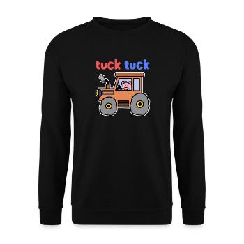 Landwirtschaft Traktor Feld Spruch Landluft Bauer - Unisex Pullover - Schwarz - Vorne - Alina (178cm) & Michal (187cm)