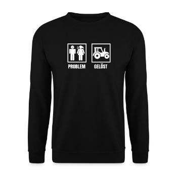 Traktor Statement Landleben Landmaschinen Landwirt - Unisex Pullover - Schwarz - Vorne - Alina (178cm) & Michal (187cm)
