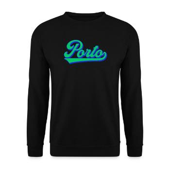 Porto Neon Script Retro - Unisex Sweatshirt - black - Front - Alina (178cm) & Michal (187cm)
