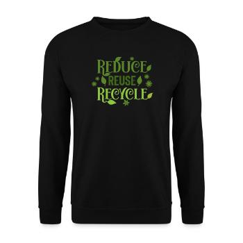 Reduzieren Sie die Wiederverwendung Recyceln - Unisex Pullover - Schwarz - Vorne - Alina (178cm) & Michal (187cm)