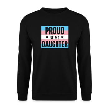 Mois de la fierté LGBT - Fière de ma fille trans - Sweat-shirt Unisexe - noir - Devant - Alina (178cm) & Michal (187cm)