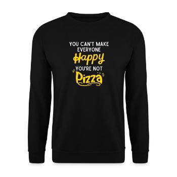 Happy Pizza - Unisex Sweatshirt - black - Front - Alina (178cm) & Michal (187cm)