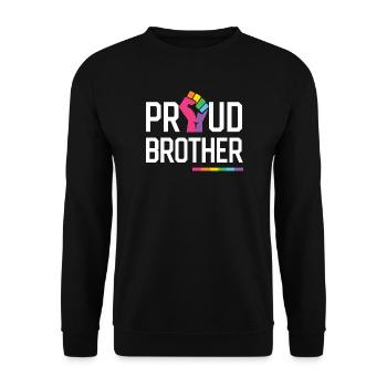 LGBT Pride Month - Proud Brother - Unisex Sweatshirt - black - Front - Alina (178cm) & Michal (187cm)
