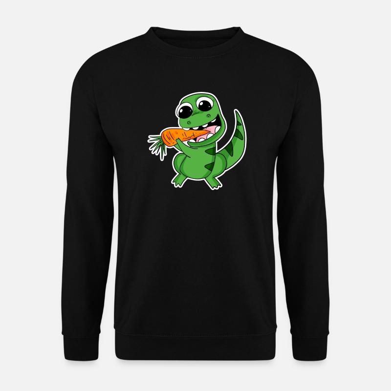 Dino eats carrot - Unisex Sweatshirt - black