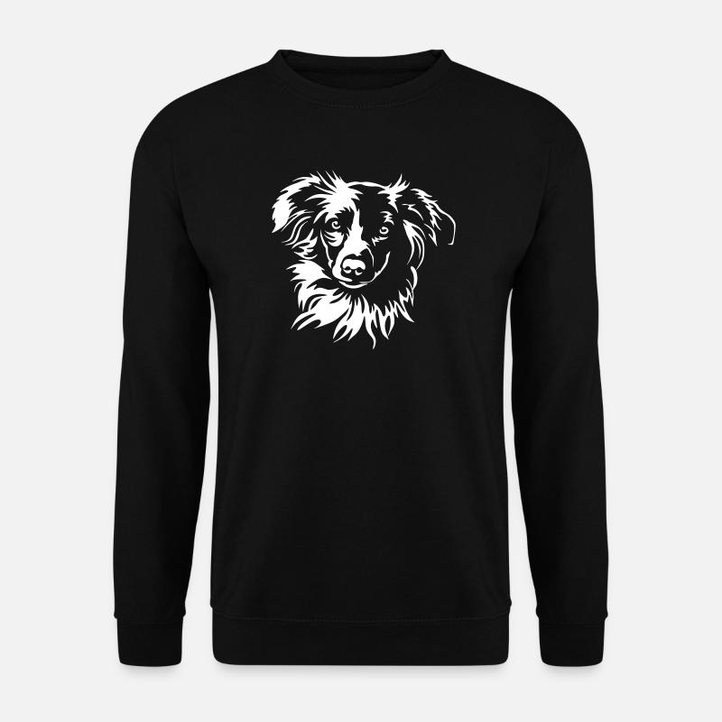 Miniature Australian Shepherd Kopf "Black Edition" - Unisex Pullover - Schwarz