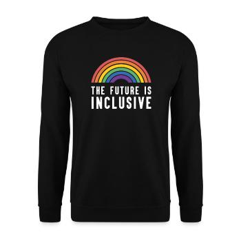 Pride Month LGBT - Die Zukunft ist inklusiv - Unisex Pullover - Schwarz - Vorne - Alina (178cm) & Michal (187cm)