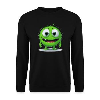 little green monster - Unisex Sweatshirt - black - Front - Alina (178cm) & Michal (187cm)