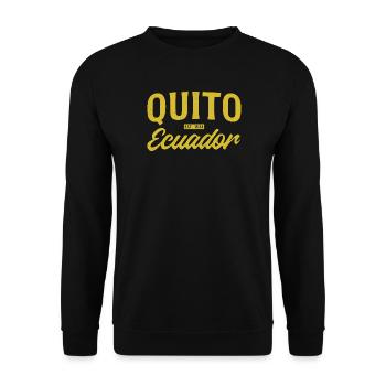 Quito Ecuador Est 1533 Vintage Script - Unisex Sweatshirt - black - Front - Alina (178cm) & Michal (187cm)