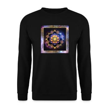 Mandala Lotusblume - Unisex Pullover - Schwarz - Vorne - Alina (178cm) & Michal (187cm)
