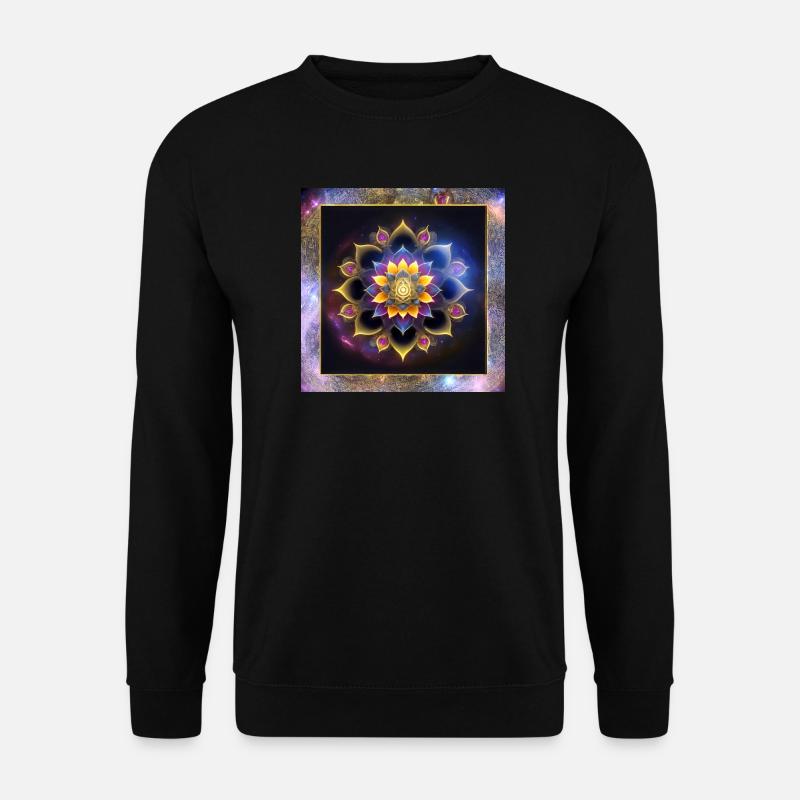 Mandala Lotusblume - Unisex Pullover - Schwarz