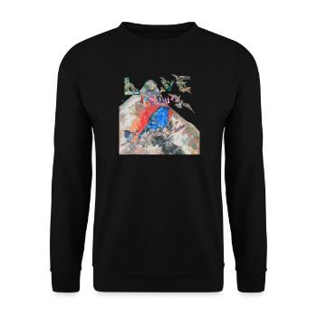 LIEBE DIE NATUR - Unisex Pullover - Schwarz - Vorne - Alina (178cm) & Michal (187cm)