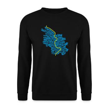 Köln - 86 Veedel  - Unisex Pullover - Schwarz - Vorne - Alina (178cm) & Michal (187cm)