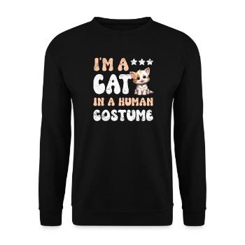 Katze Katzen - Unisex Pullover - Schwarz - Vorne - Alina (178cm) & Michal (187cm)