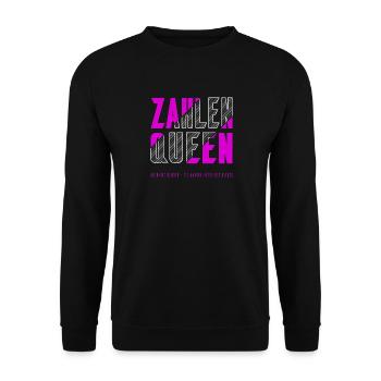 Zahlen Queen - Unisex Pullover - Schwarz - Vorne - Alina (178cm) & Michal (187cm)