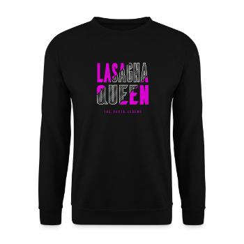 Reine des lasagnes - Sweat-shirt Unisexe - noir - Devant - Alina (178cm) & Michal (187cm)
