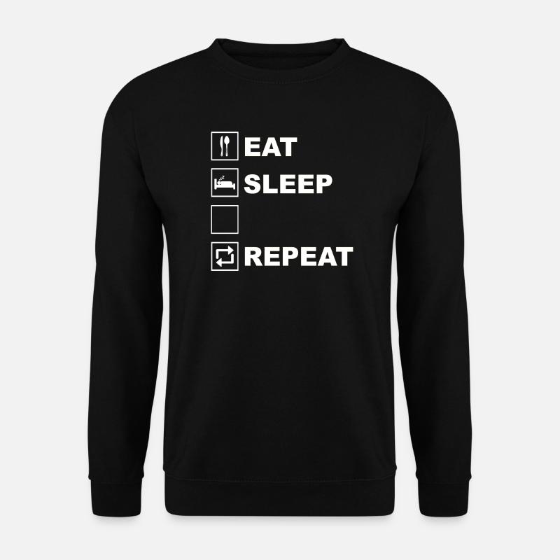Eat Sleep Repeat Icon Layout - Unisex Pullover - Schwarz