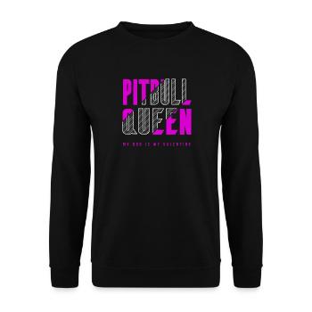 Pitbull Königin - Unisex Pullover - Schwarz - Vorne - Alina (178cm) & Michal (187cm)