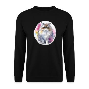 Chat persan - Sweat-shirt Unisexe - noir - Devant - Alina (178cm) & Michal (187cm)