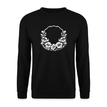 Flower Wreath Flowers Summer Meadow Wedding Blossoms - Unisex Sweatshirt - black - Front - Alina (178cm) & Michal (187cm)