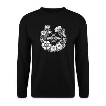 couronne de fleurs apiculteur apiculteur prairie abeilles fleurs fleurs - Sweat-shirt Unisexe - noir - Devant - Alina (178cm) & Michal (187cm)