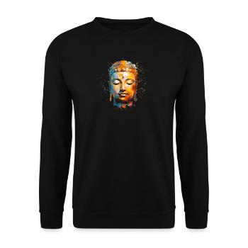Buddha Design - Unisex Pullover - Schwarz - Vorne - Alina (178cm) & Michal (187cm)