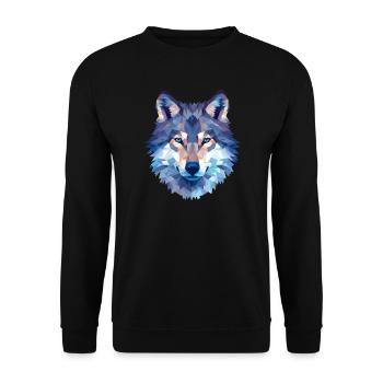 Conception du polygone du loup - Motif nature d’animaux sauvages - Sweat-shirt Unisexe - noir - Devant - Alina (178cm) & Michal (187cm)