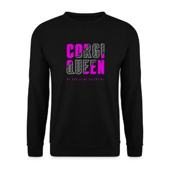 Corgi Reine - Sweat-shirt Unisexe - noir - Devant - Alina (178cm) & Michal (187cm)