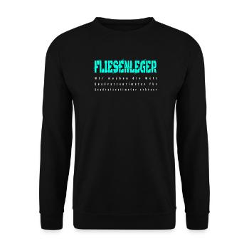 Fliesenleger Design - Unisex Pullover - Schwarz - Vorne - Alina (178cm) & Michal (187cm)
