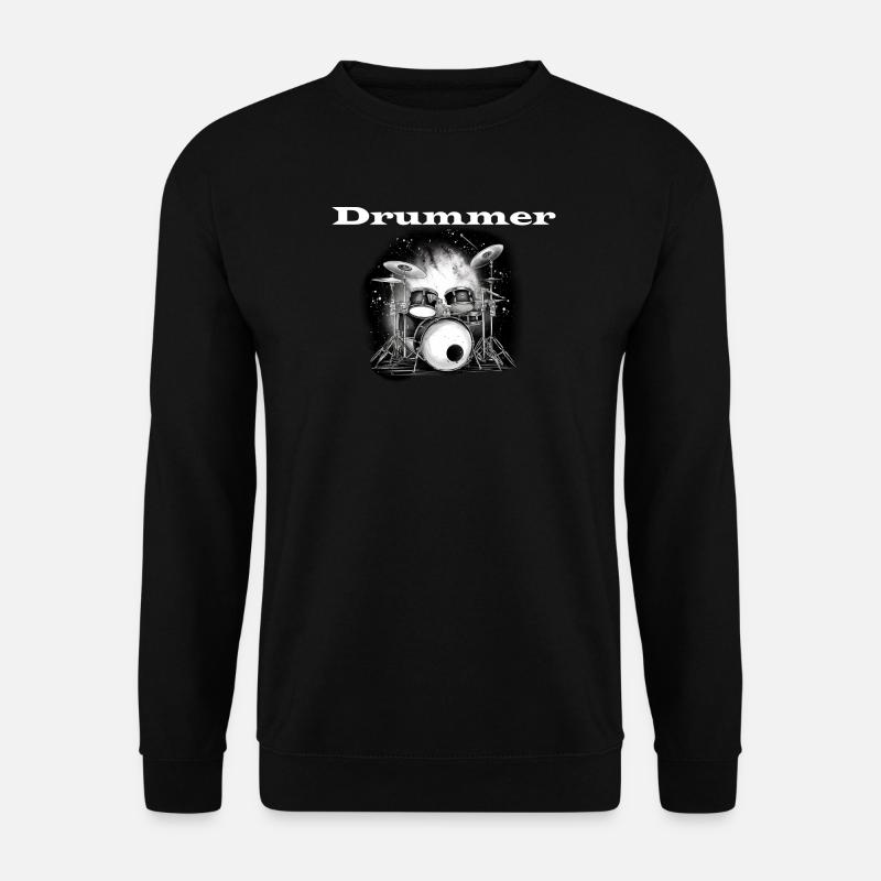 Drummer white - Unisex Sweatshirt - black