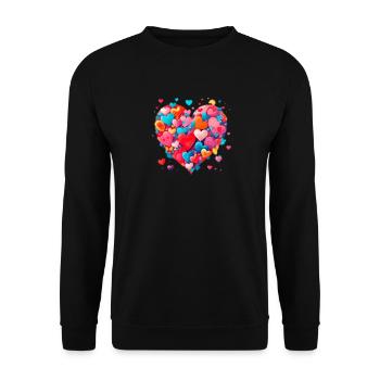 Cœur d’amour - Sweat-shirt Unisexe - noir - Devant - Alina (178cm) & Michal (187cm)