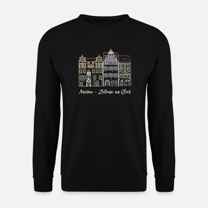Meißen, Marktplatz, Zeitreise, Deutschland - Unisex Pullover - Schwarz