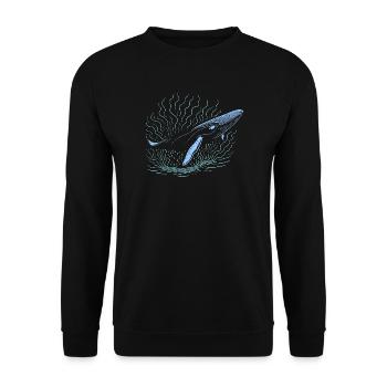 Big whale - Unisex Sweatshirt - black - Front - Alina (178cm) & Michal (187cm)