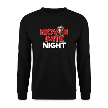 Popcorn Statement Movies Kino Nacht Streaming - Unisex Pullover - Schwarz - Vorne - Alina (178cm) & Michal (187cm)